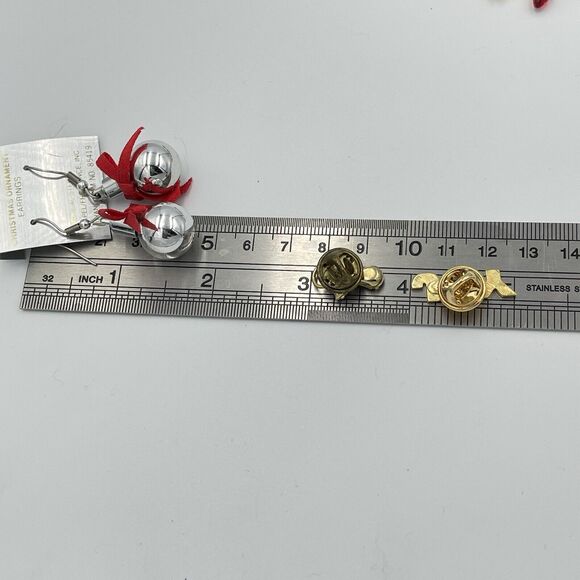 Vintage Christmas Jewelry Lot 6 PC Necklace Brooch Pin Earrings Snowman Angel - Picture 2 of 9